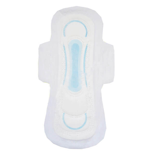 Ultra thin sanitary pads with blue print
